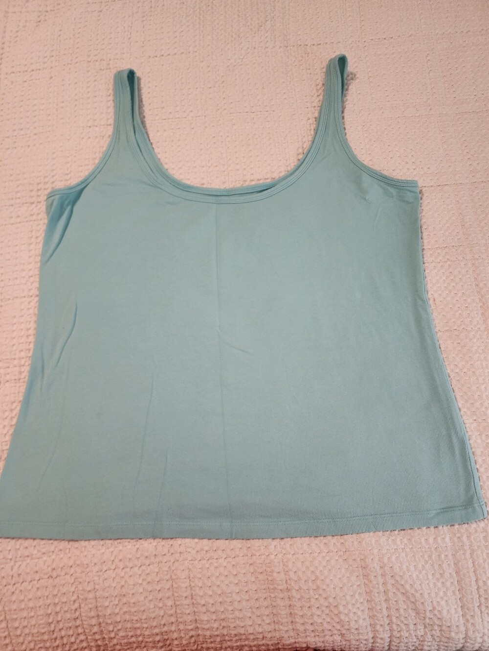 Simply Emma Women’s Sleeveless Tank Top Pastel Aqua Cotton Spandex 1X